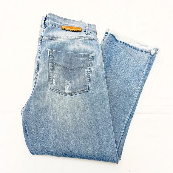 Marella Sport 318103852 Light Wash Straight Leg Denim Jeans Raw Hem Size 2 - Picture 8 of 9